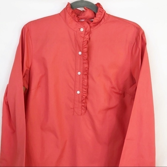 LANDS’ End Ruffled Long Sleeve Shirt Pullover S - Picture 5 of 8